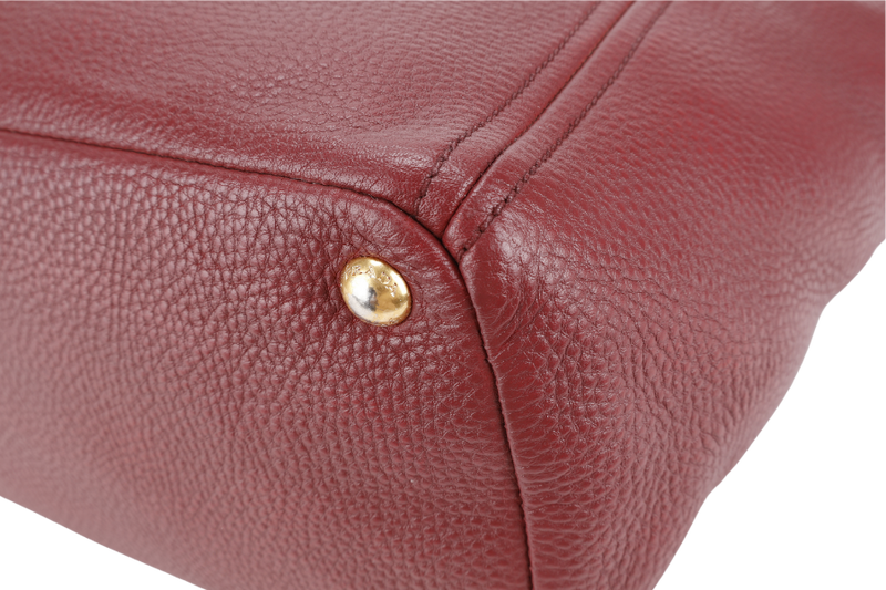 PRADA PINK VITELLO DAINO LEATHER SIDE POCKET TOTE BAG GOLD HARDWARE NO DUST COVER