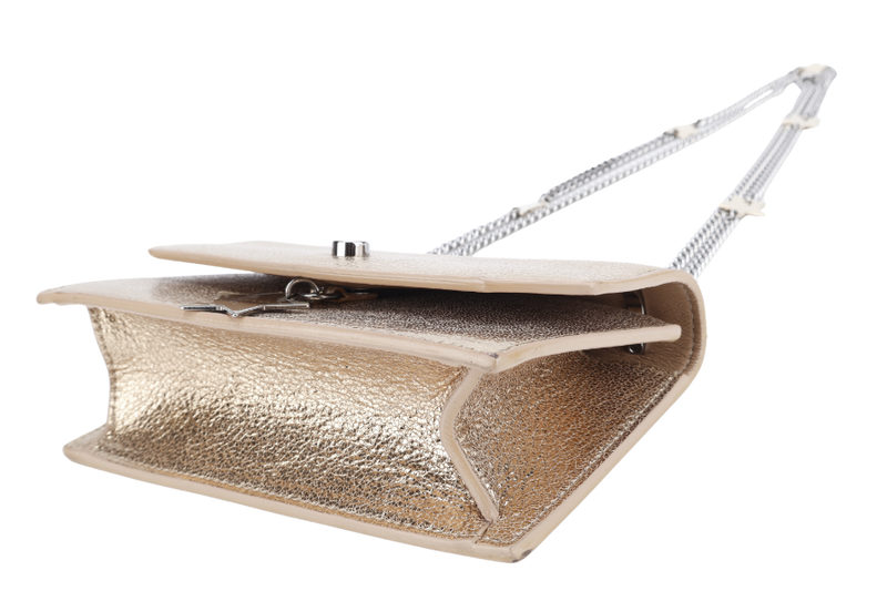 JIMMY CHOO SERENA STAR CHARM CROSSBODY BAG SMALL GOLD METALLIC SILVER HARDWARE WITH DUST COVER AND BOX