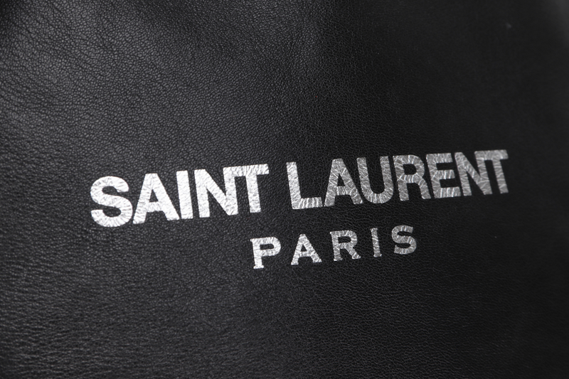 YVES SAINT LAURENT (YSL) TEDDY BUCKET BAG (MAI 538 447 · 0718) BLACK LAMBSKIN SILVER HARDWARE, WITH CARD & DUST COVER