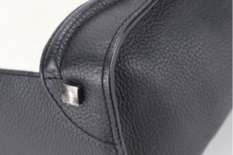 CELINE LUGGAGE TOTE BAG MICRO WHITE TRICOLOR CALF LEATHER SILVER HARDWARE NO DUST COVER