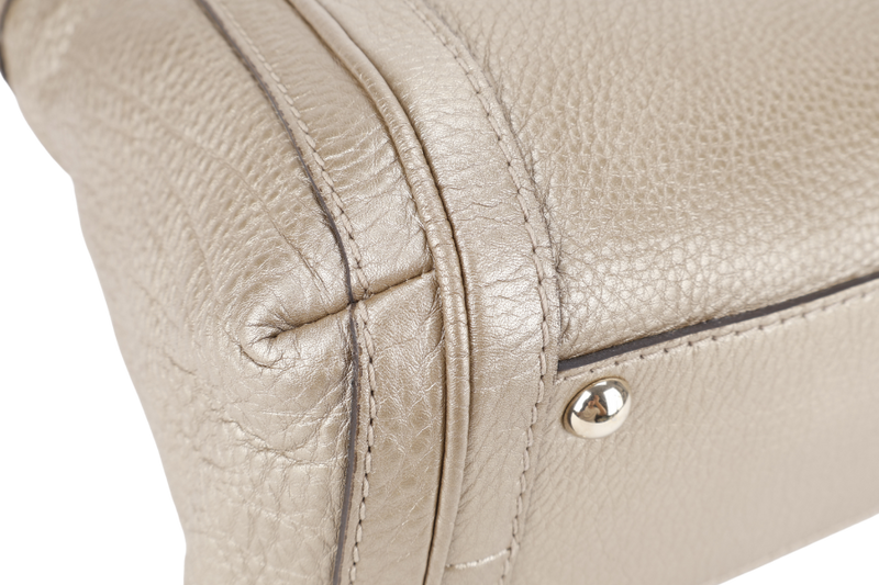 GUCCI BAMBOO 2WAY TOTE BAG GOLD LEATHER GOLD HARDWARE WITH DUST COVER AND STRAPS