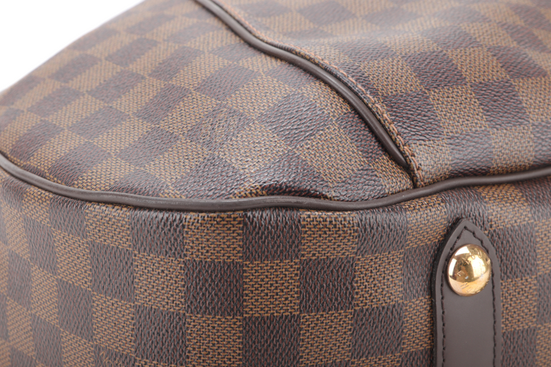LOUIS VUITTON GALLIERA PM DAMIER EBENE CANVAS GOLD HARDWARE WITH DUST COVER