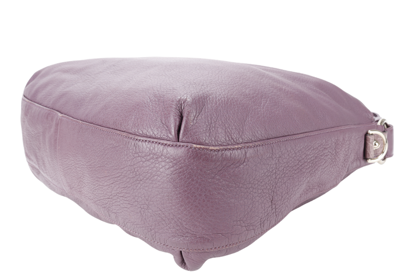 GUCCI G WAVE LEATHER HOBO PURPLE CALF LEATHER SILVER HARDWARE WITH DUST COVER AND STRAPS