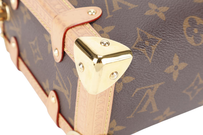 LOUIS VUITTON M46358 SOFT TRUNK MM MONOGRAM CANVAS GOLD HARDWARE WITH STRAPS
