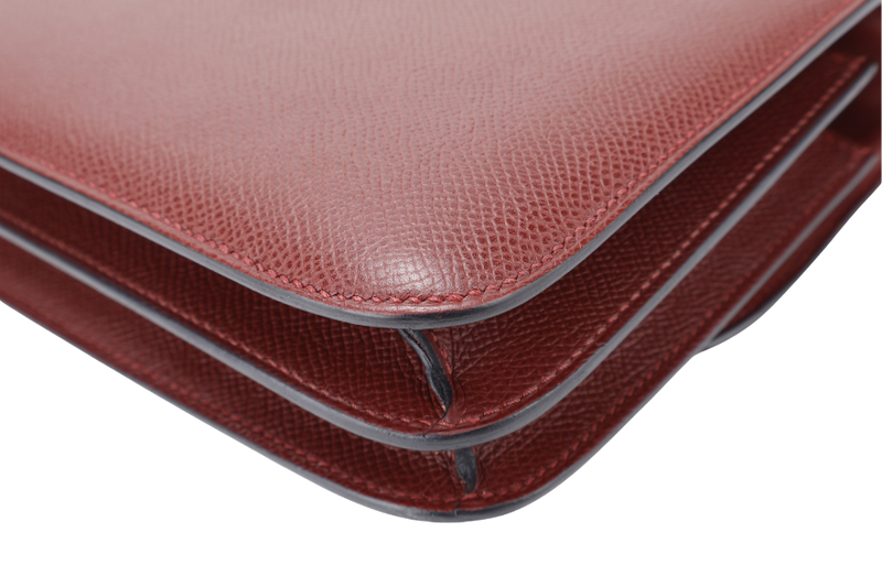 HERMES CONSTANCE ELAN ROUGE H STAMP R (YEAR 2014) EPSOM LEATHER GOLD HARDWARE WITH DUST COVER