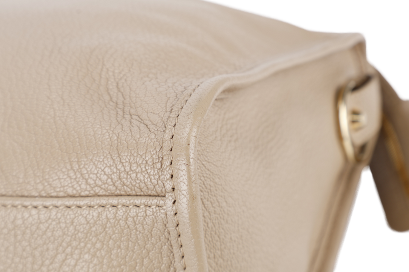 BALENCIAGA CITY BAG SMALL BEIGE LATTE LEATHER GOLD HARDWARE WITH MIRROR POCKET, STRAPS AND DUST COVER