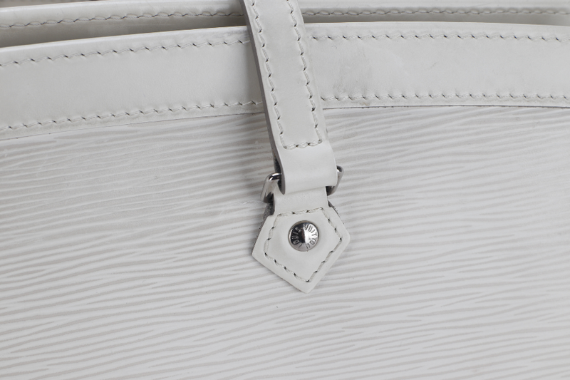 LOUIS VUITTON MADEILENE PM (M5933J) WHITE EPI LEATHER TOTE BAG SILVER HARDWARE WITH DUST COVER