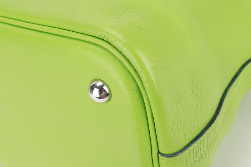 HERMES BOLIDE 35 NANNY GREEN TOGO LEATHER STAMP G SQUARE (YEAR 2003) WITH LOCK&KEYS AND STRAPS NO DUST COVER