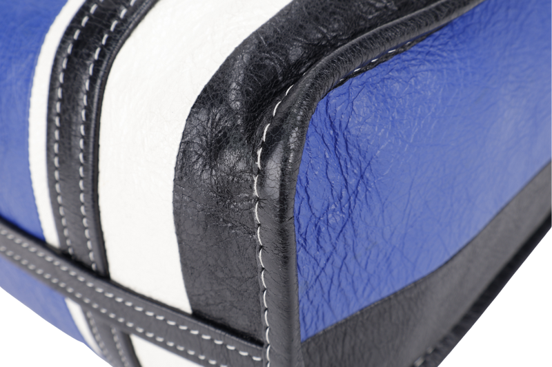 BALENCIAGA MULTICOLOR STRIPED LEATHER BAZAR TOTE BAG SILVER HARDWARE WITH STRAPS NO DUST COVER