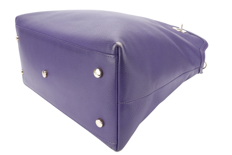 CHRISTIAN DIOR GRANVILLE PURPLE CALF LEATHER GOLD HARDWARE 17-BO-0173 WITH DUST COVER AND STRAPS