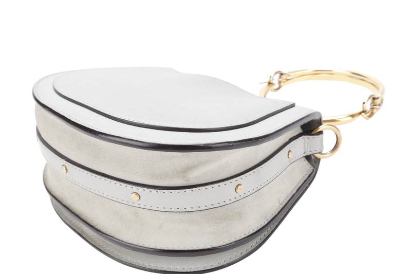 CHLOE NILE BRACELET SHOULDER BAG ETAIN CALF LEATHER GOLD HARDWARE WITH DUST COVER AND STRAPS