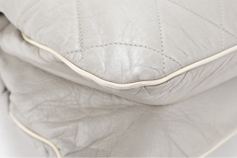 CHANEL MADEMOISELLE LOCK EAST WEST (1257xxxx) SHOPPING TOTE GREY CALFSKIN SILVER HARDWARE NO DUST COVER