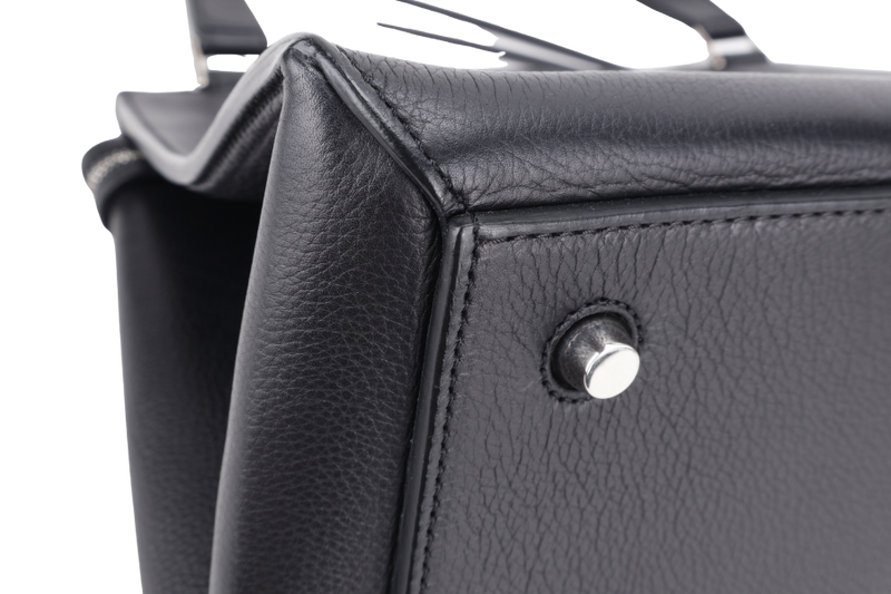 CELINE EDGE HANDBAG BLACK CALF LEATHER SILVER HARDWARE WITH DUST COVER