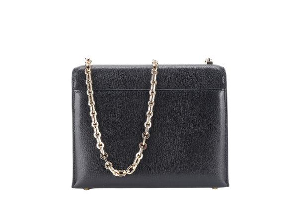 HERMES MINI VERROU CHAIN BLACK CHEVRE GOLD HARDWARE STAMP Y (YEAR 2020) WITH DUST COVER, BOX AND FELT COVER