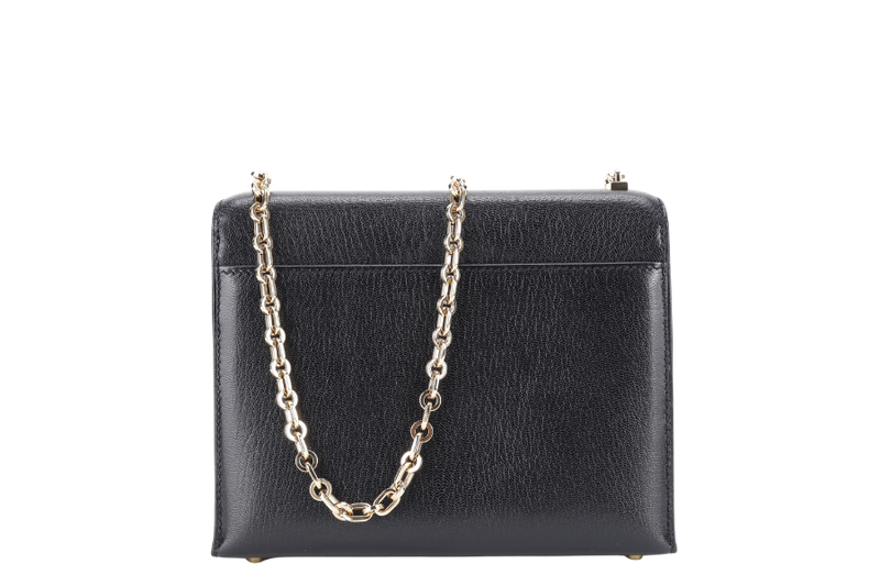 HERMES MINI VERROU CHAIN BLACK CHEVRE GOLD HARDWARE STAMP Y (YEAR 2020) WITH DUST COVER, BOX AND FELT COVER