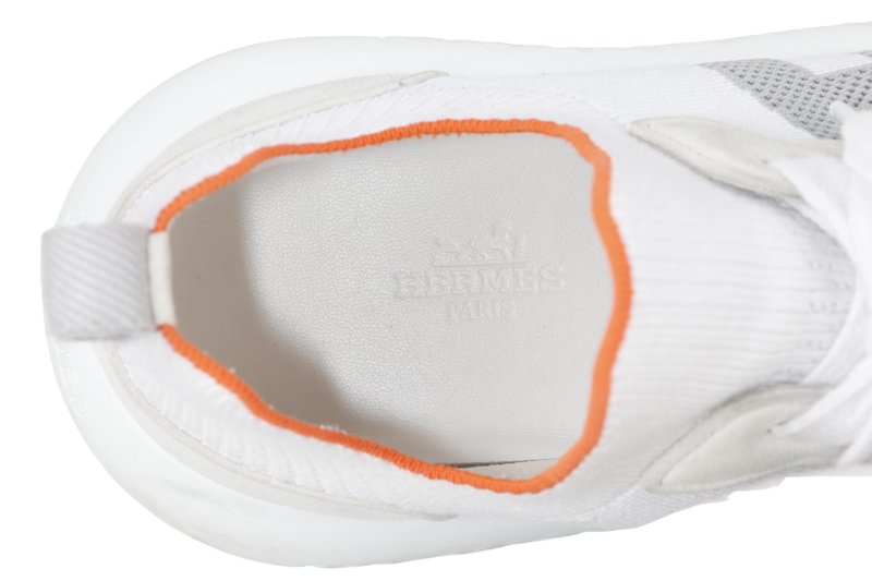 HERMES CREW SNEAKERS WHITE SIZE 37