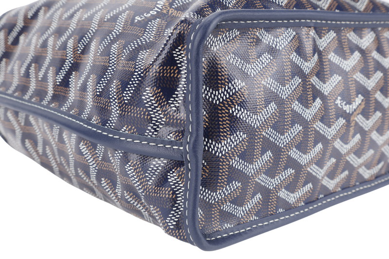 GOYARD MINI ANJOU NAVY BLUE GOYARDINE WITH POUCH WITH DUST COVER