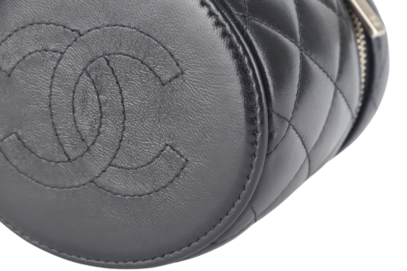 CHANEL 22S VANITY MINI TOP HANDLE BLACK LAMBSKIN GOLD HARDWARE (3209xxxx) WITH CARD, DUST COVER AND BOX