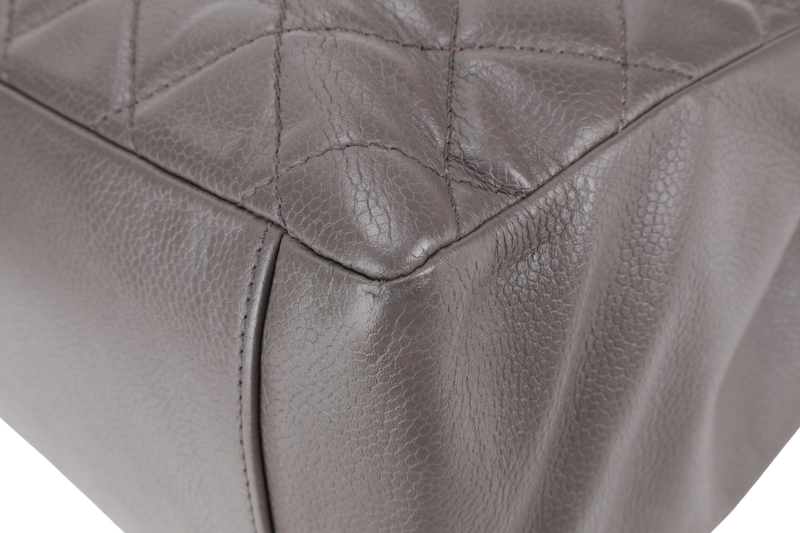 CHANEL GRAND SHOPPING TOTE (1503xxxx) GREY CAVIAR LEATHER SILVER HARDWARE WITH CARD NO DUST COVER
