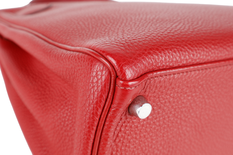 HERMES KELLY 28 RETOURNE ROUGE GRENAT TOGO LEATHER PHW STAMP M SQUARE (2009) NO DUST COVER