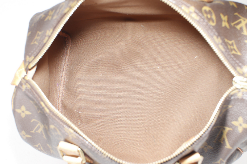 LOUIS VUITTON SPEEDY 30 MONOGRAM CANVAS GOLD HARDWARE WITH PADLOCK, NO KEYS & DUST COVER