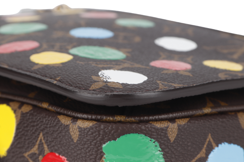 LOUIS VUITTON YAYOI KUSAMA POCHETTE METIS (M46384) MONOGRAM CANVAS WITH STRAP AND DUST COVER