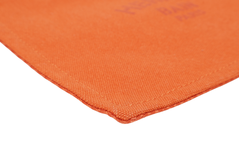HERMES TROUSSE PLATE PM ORANGE CANVAS SILVER HARDWARE NO DUST COVER