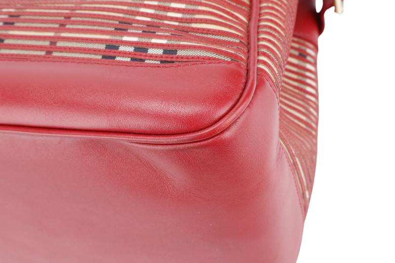 BURBERRY RAVENSCLON PINK HAYMARKET CHECK HANDBAG WITH DUST COVER