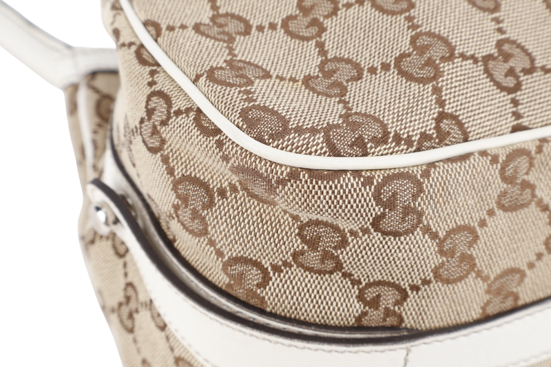 GUCCI ABBEY GG BROWN CANVAS SHOULDER TOTE WITH DUST COVER