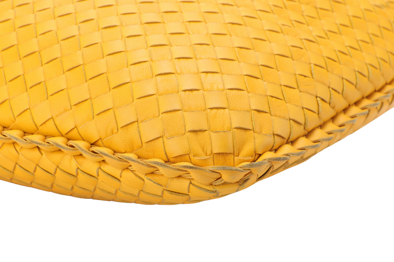 BOTTEGA VENETA YELLOW INTRECCIATO HOBO BAG WITH DUST COVER