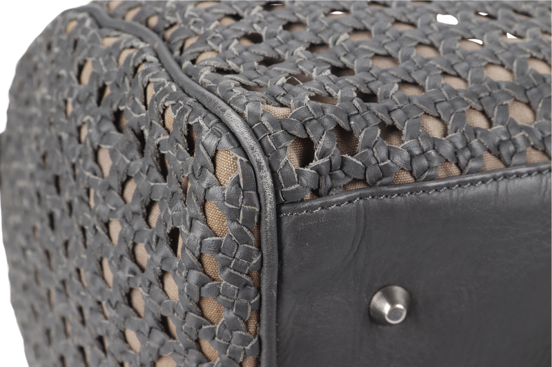 RABEANCO SPEEDY DARK GREY WEAVE LEATHER