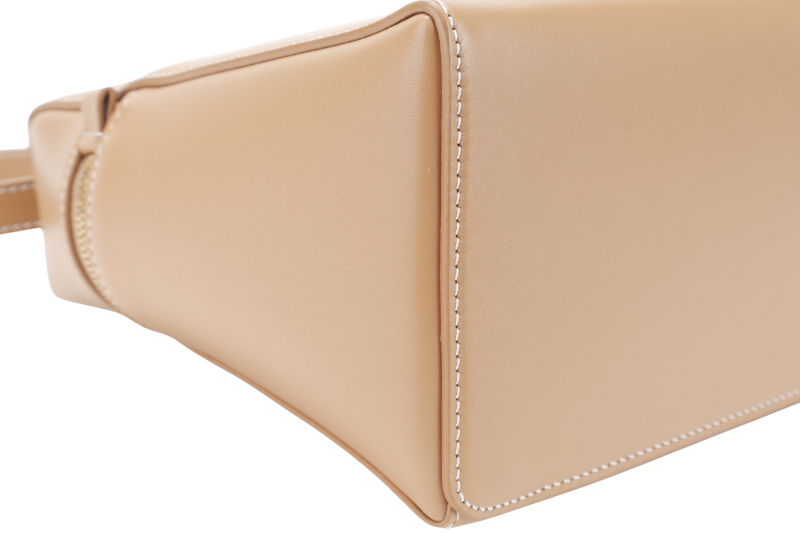 LORO PIANA EXTRA BAG L27 SMOOTH CALFSKIN LIGHT BAMBOO (DOK2) COLOR WITH GOLD HARDWARE AND BOX