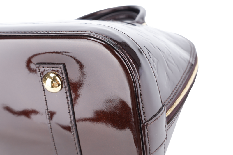 LOUIS VUITTON ALMA PM (M10153) PURPLE VERNIS LEATHER WITH LOCK&KEYS AND DUST COVER