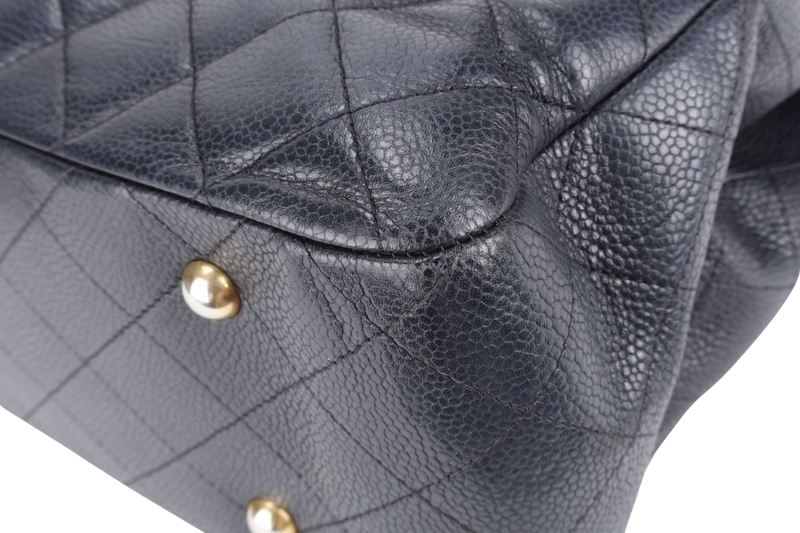 CHANEL BLACK CAVIAR TIMELESS CLASSIC SHOPPING TOTE (2196xxxx) GOLD HARDWARE NO CARD WITH DUST COVER AND BOX