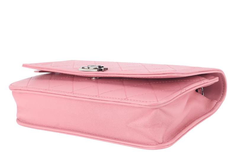 CHANEL PINK LAMBSKIN WOC SILVER HARDWARE (2160xxxx) WITH CARD ONLY