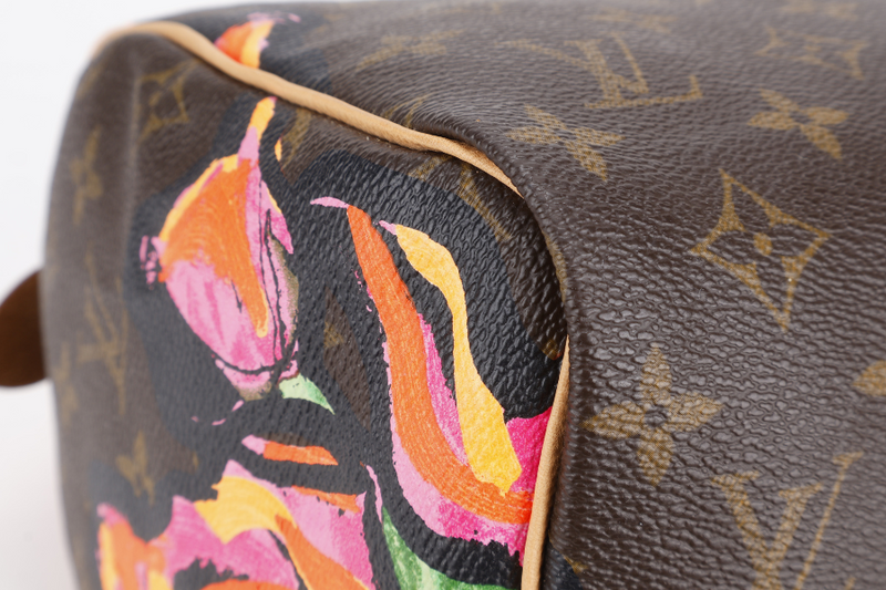 LOUIS VUITTON SPEEDY 30 STEPHEN SPROUSE GOLD HARDWARE WITH KEYS & LOCK AND DUST COVER