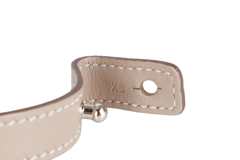 Hermes Double Tour Paddle Bracelet, Gris T Color, Silver Hardware with Dust Cover & Box