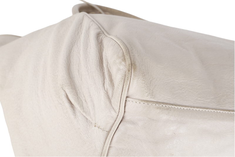 BALENCIAGA SUNDAY CITY LIGHT CREAM LAMBSKIN LEATHER NO DUST COVER