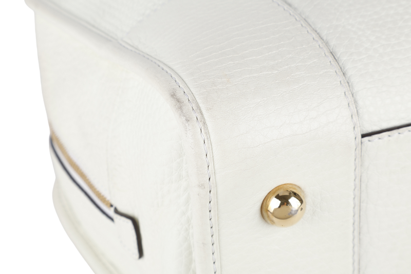 LOEWE AMAZONA 36 WHITE CALF LEATHER GOLD HARDWARE WITH DUST COVER