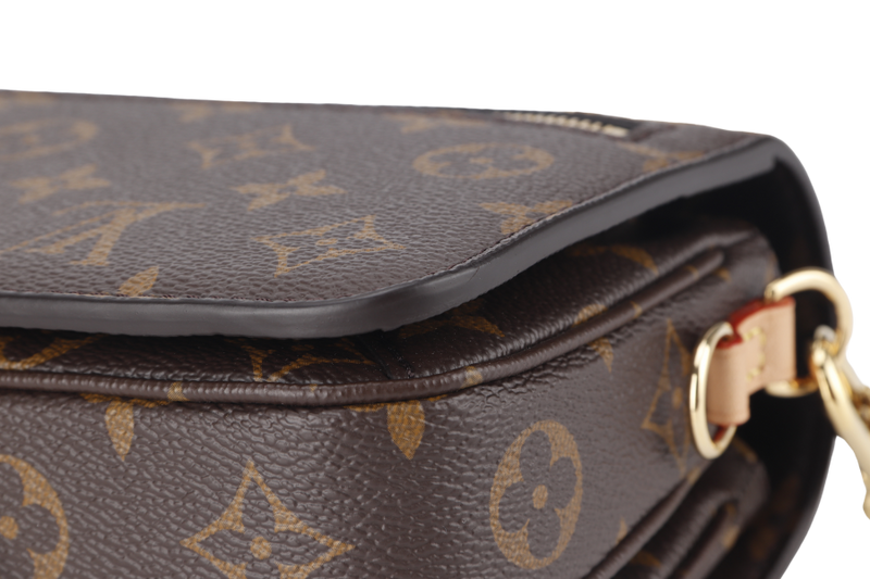 LOUIS VUITTON POCHETTE METIS (M46279) EAST WEST MONOGRAM WITH STRAPS, CHAIN, DUST COVER AND BOX