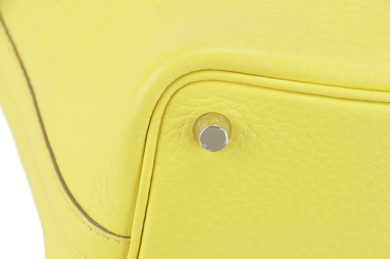 HERMES PICOTIN 18 LIME CLEMENCE LEATHER SILVER HARDWARE STAMP Y (YEAR 2020) WITH LOCK, KEY AND DUST COVER
