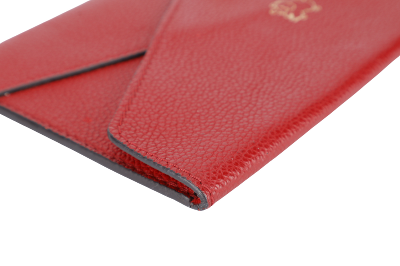 LOUIS VUITTON VEAU CACHEMIRE ENVELOPE POUCH CHINESE NEW YEAR PIG RED LEATHER GOLD HARDWARE NO DUST COVER