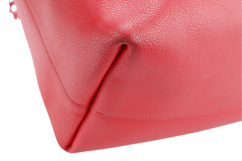 YVES SAINT LAURENT (YSL) EAST WEST TOTE BAG RED LEATHER NO DUST COVER