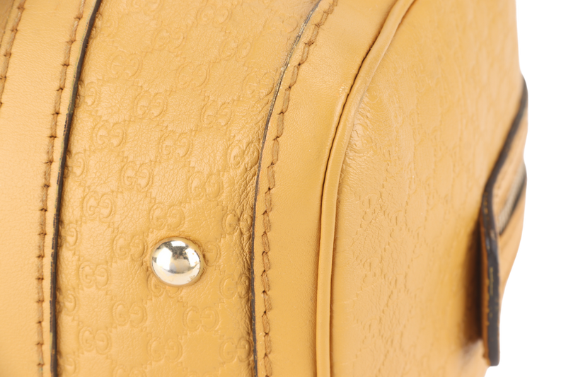 GUCCI MICROGUCCISSIMA JOY BOSTON BAG MUSTARD YELLOW LEATHER GOLD HARDWARE NO DUST COVER