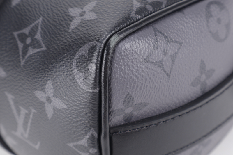 LOUIS VUITTON M46271 SPEEDY BANDOULIERE 25 MONOGRAM ECLIPSE CANVAS SILVER HARDWARE WITH STRAPS, DUST COVER AND BOX