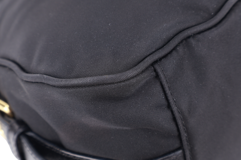 PRADA BN1903 TOP HANDLE BLACK NYLON GOLD HARDWARE NO DUST COVER
