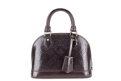 LOUIS VUITTON ALMA BB AMARANTE VERNIS (M12173) GOLD HARDWARE WITH LOCK&KEYS , DUST COVER, STRAPS AND BOX