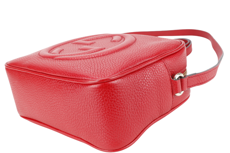 GUCCI SOHO DISCO CROSSBODY RED CALF LEATHER GOLD HARDWARE NO DUST COVER