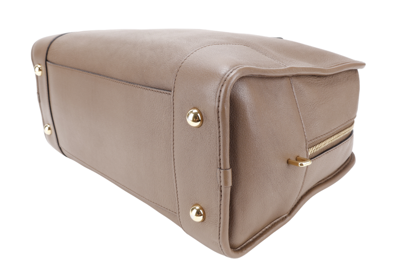 LOEWE AMAZONIA LARGE BROWN SMOOTH CALF LEATHER WITH KEYS AND LOCK