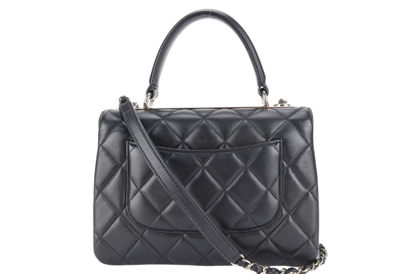CHANEL TRENDY CC BLACK LAMBSKIN LIGHT GOLD HARDWARE (3126xxxx) WITH CARD, CARE BOOK, DUST COVER AND BOX